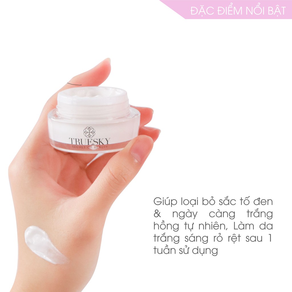 Bộ Truesky VIP03 gồm 1 dưỡng trắng da mặt 10g & 1 sữa rửa mặt 60ml & 1 ủ trắng body 100ml & 1 dưỡng trắng body 100ml | BigBuy360 - bigbuy360.vn
