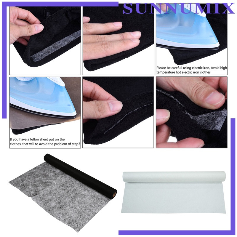 [SUNNIMIX]Double Sided Fusible Non-Woven Interfacing Iron-on Adhesive Lightweight Interfacing Fabric for DIY Craft Making, 44 x 78.74 Inch
