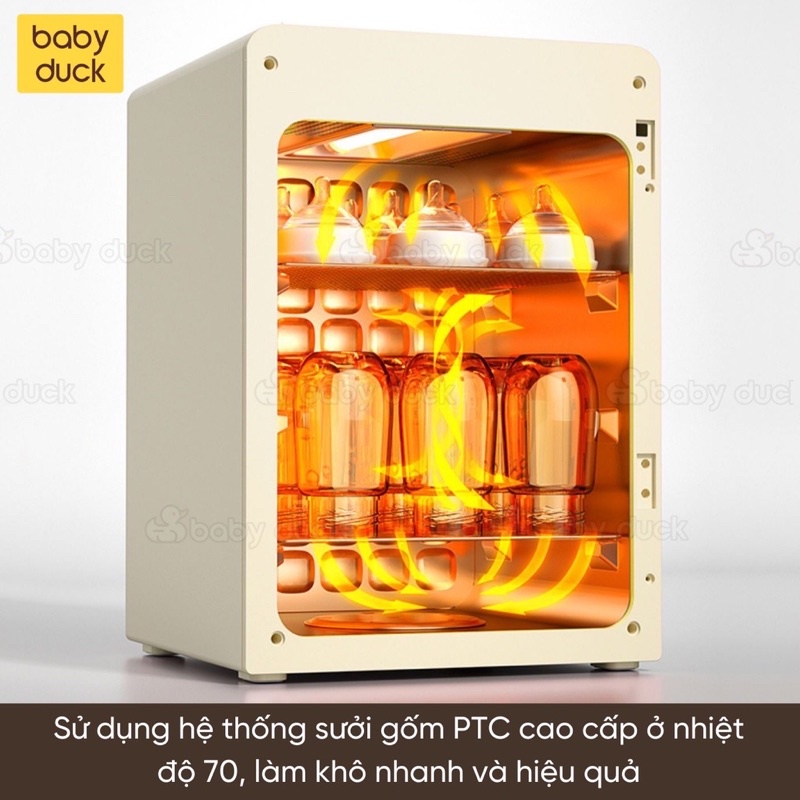 Máy tiệt trùng UV boboduck 19L 25 bóng cho bé , máy tiệt trùng sấy khô