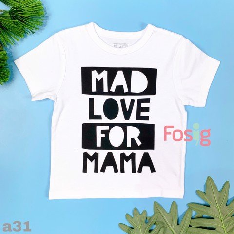 Áo Thun Tay Ngắn Bé Trai PL - Trắng Mad