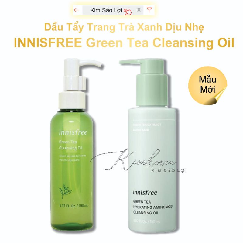 Dầu tẩy trang trà xanh làm sạch sâu mềm mịn dùng cho cả mắt môi Innisfree balancing hàng chính hãng kèm bill