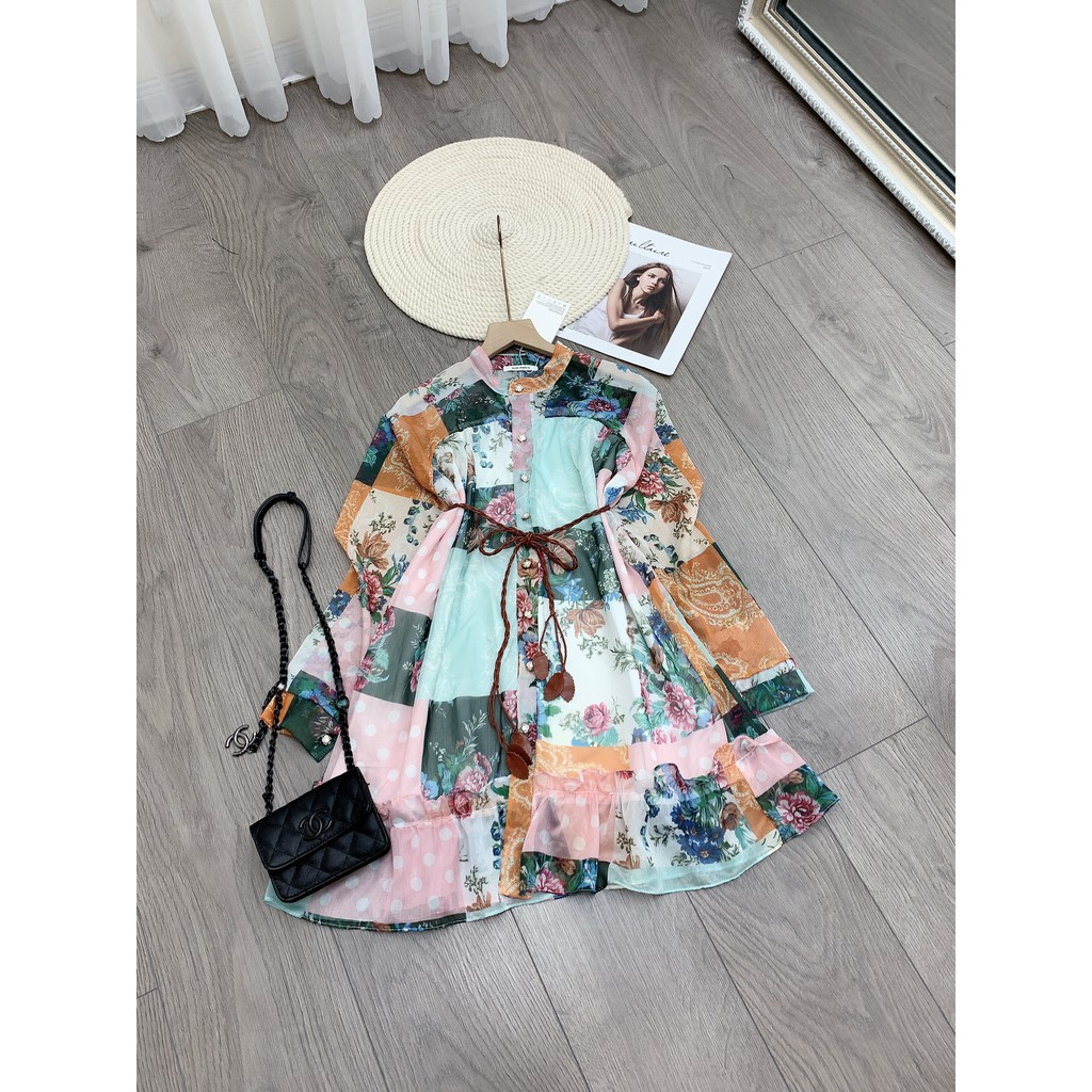 Set đồ nữ cá tính, set váy hoa liền thân đi chơi sang chảnh mùa hè đẹp 8A00165 | BigBuy360 - bigbuy360.vn