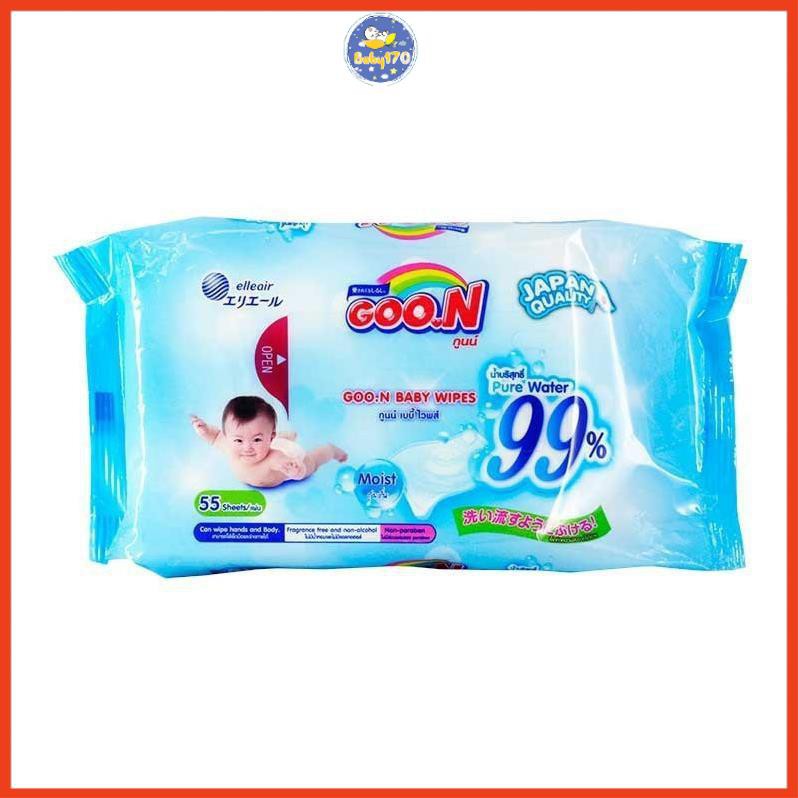 Khăn Ướt Goon Không Mùi Gói 55 Miếng