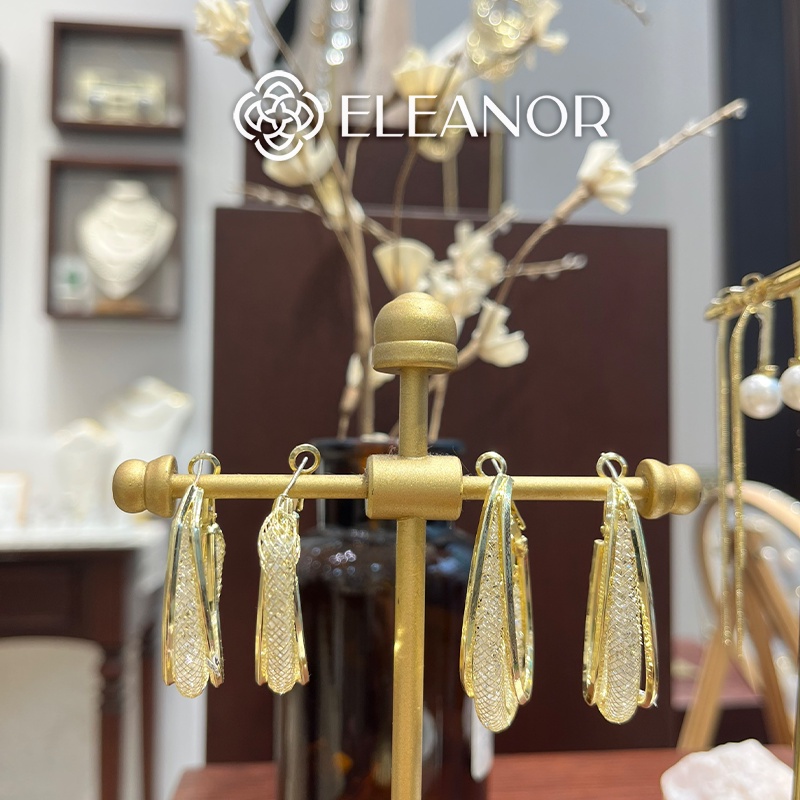 Bông tai nữ chuôi bạc 925 Eleanor Accessories đính đá lấp lánh sang chảnh phụ kiện trang sức 3934