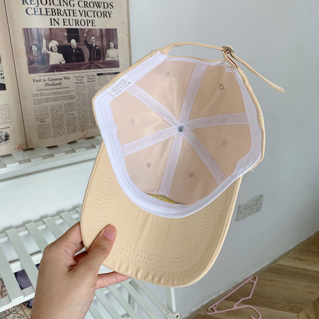 Nón/Mũ Lưỡi Trai Ulzzang Vintage Vải Cotton Cao Cấp Trơn Họa Tiết Thêu Chữ 3 Màu Phong Cách Hàn Quốc - Iclassy_shoes