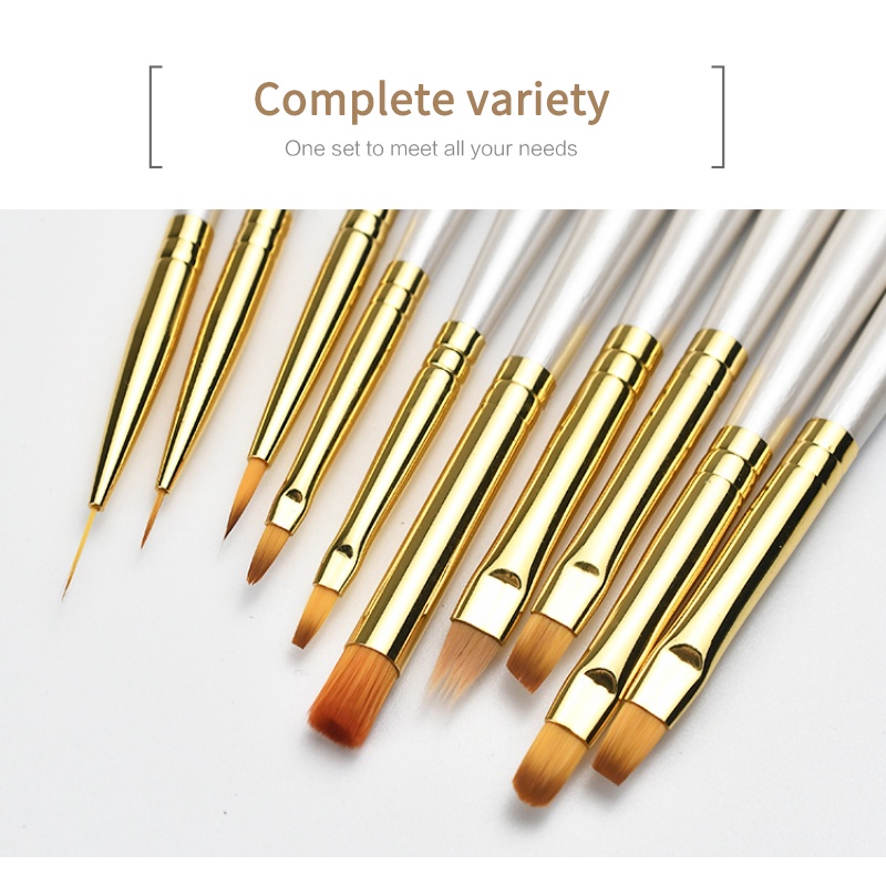 1 Cọ Sơn Móng Tay Gel Chất Lượng Cao 10 Kích Cỡ Màu Sắc Bắt Mắt