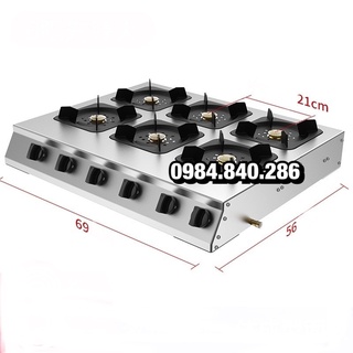 Bếp gas bán công nghiệp 6 họng - 6 cửa ( hàng cao cấp )