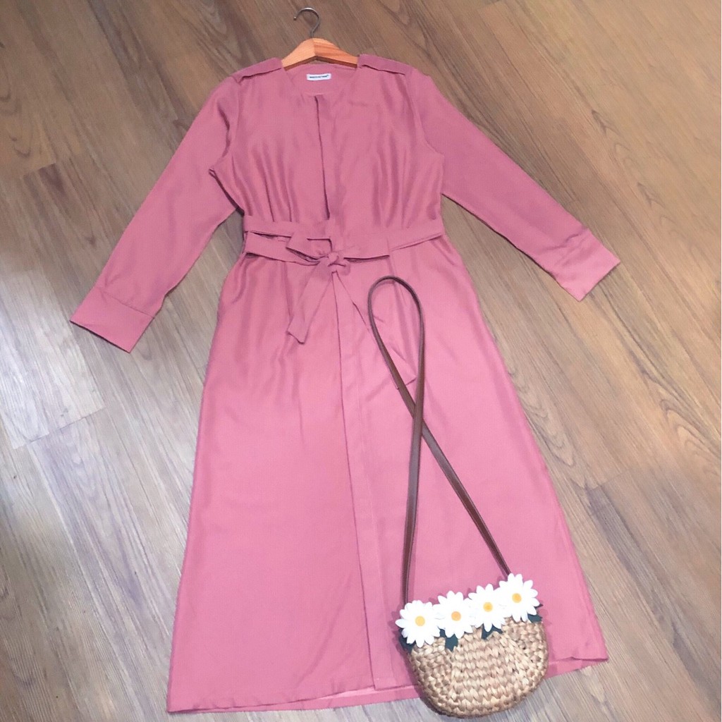 [ẢNH THẬT CUỐI] DM567 - Đầm Maxi Xẻ Tay Dài Phối Nơ Eo | BigBuy360 - bigbuy360.vn