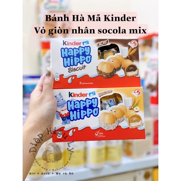 [Air]Bánh Chocolate Kinder Happy Hippo Hà Mã hộp 5 chiếc