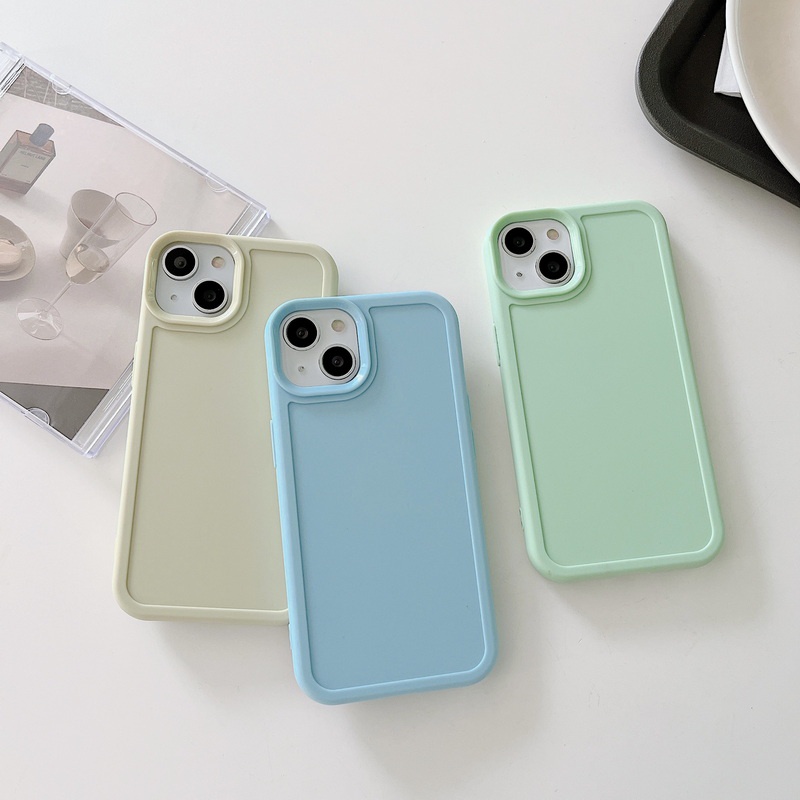 Ốp Điện Thoại Silicon Chống Sốc Chống Rơi Màu Kẹo Cho iPhone 14 13 12 11 Pro Max XS XR