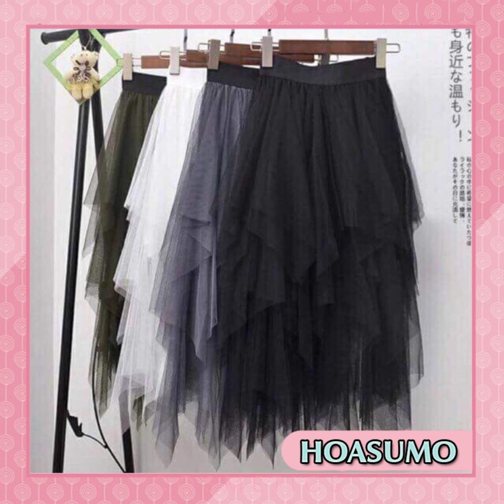 Chân váy ren tua rua nhọn Sang chảnh(3 màu đen,trắng,kem)