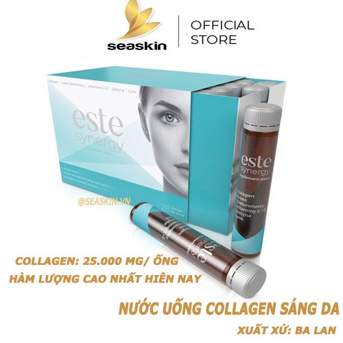 Nước uống collagen - Collagen Este Synergy làm đẹp da da săn chắc căng bóng nhập khẩu Ba lan hộp 28 ống