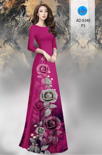 Vải Áo Dài Tằm Ý Bông Hồng Đá