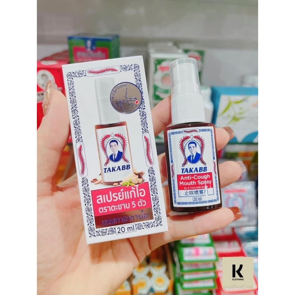 Xịt họng con rết TAKABB Anti-Cough Mouth Spray Thái Lan