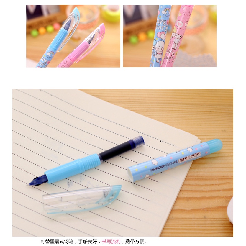 Bộ bút máy kèm giấy ghi chú sáng tạo dành cho học sinh