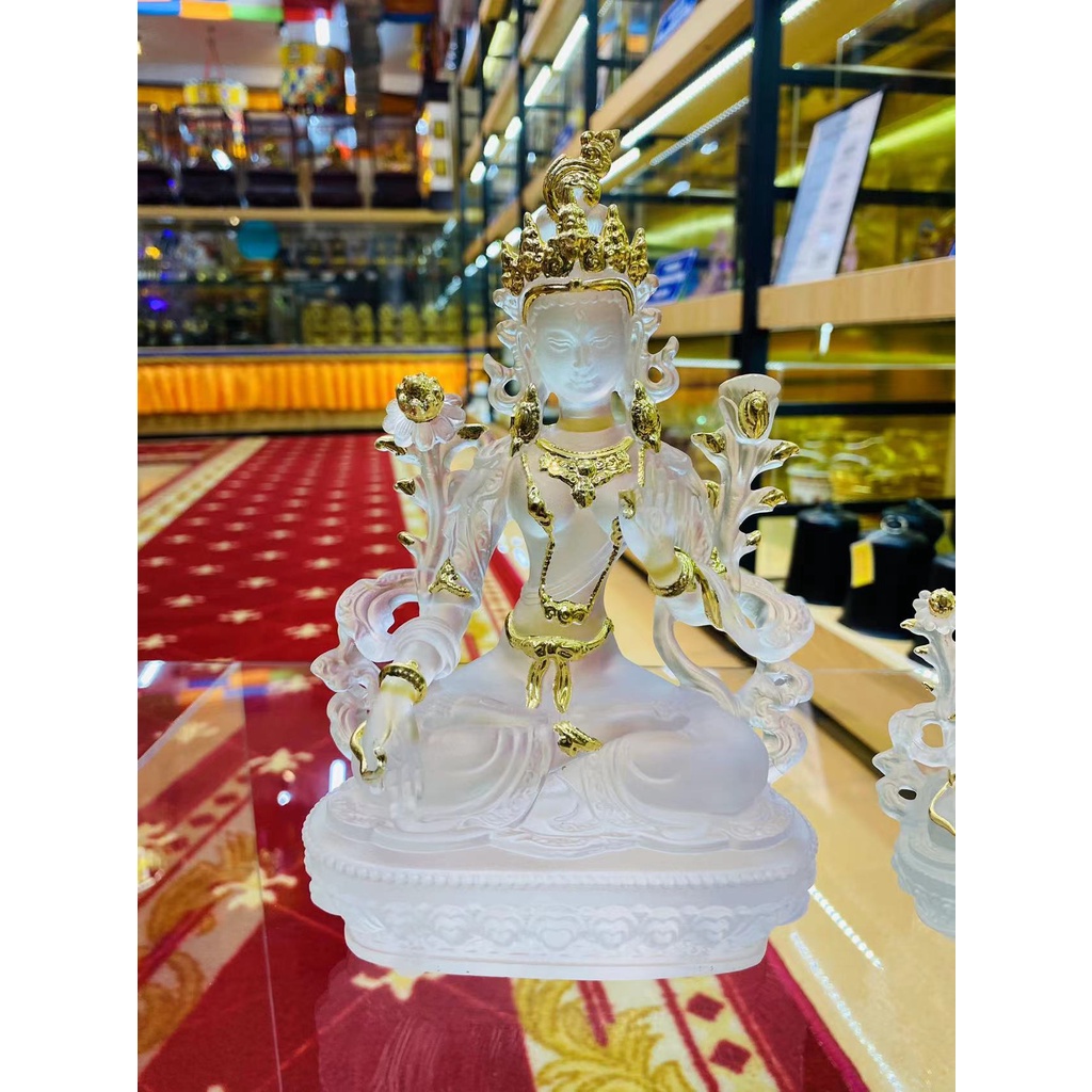 [PHÁP BẢO MINH CHÂU] Tượng Tara Trắng lưu ly
