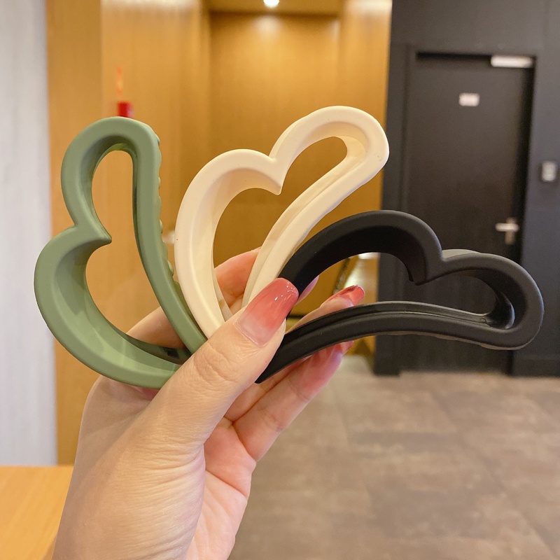 Kẹp tóc acrylic hình trái tim phong cách Hàn Quốc thời trang