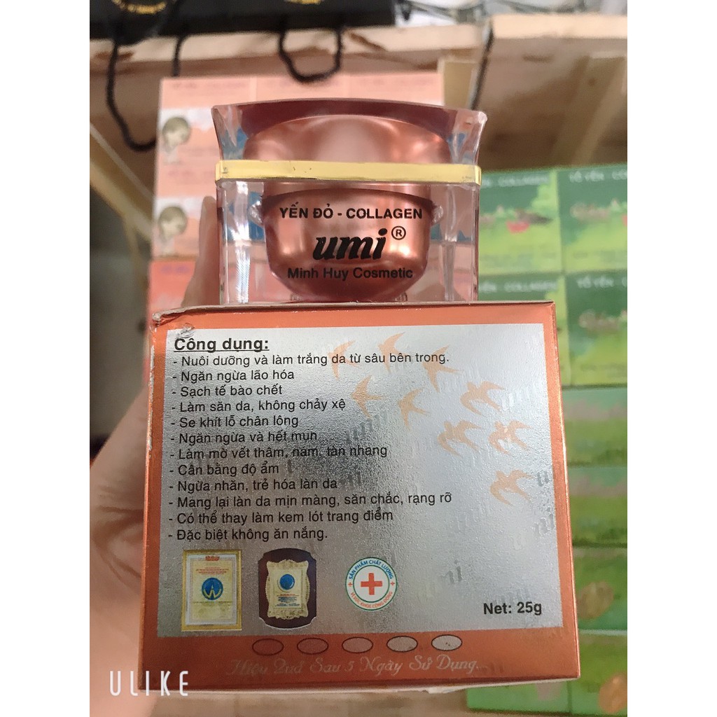 kem umi yến đỏ trắng da,chống lão hóa,ngăn ngừa nếp nhăn ,chống nhăn 25g [ chuẩn hàng 100%] (giá in trên hủ lên 319k)