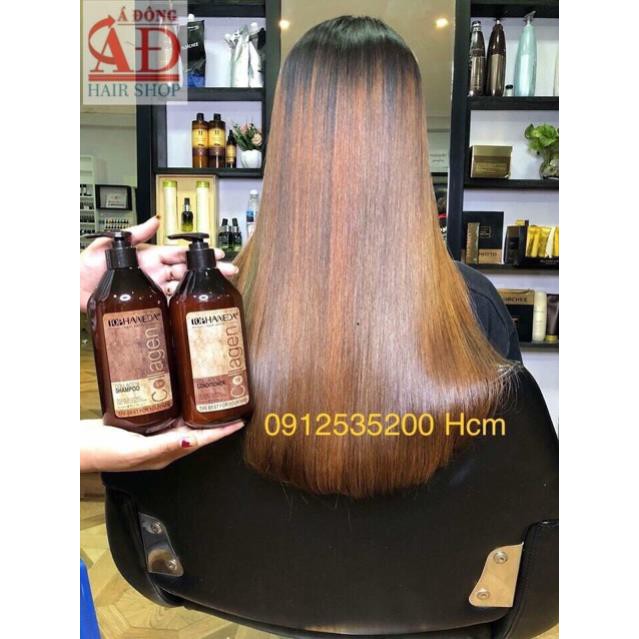 Cặp dầu gội xả phục hồi siêu mượt tóc Top Haneda Collagen Shampoo & Conditioner 500ml - Chính hãng