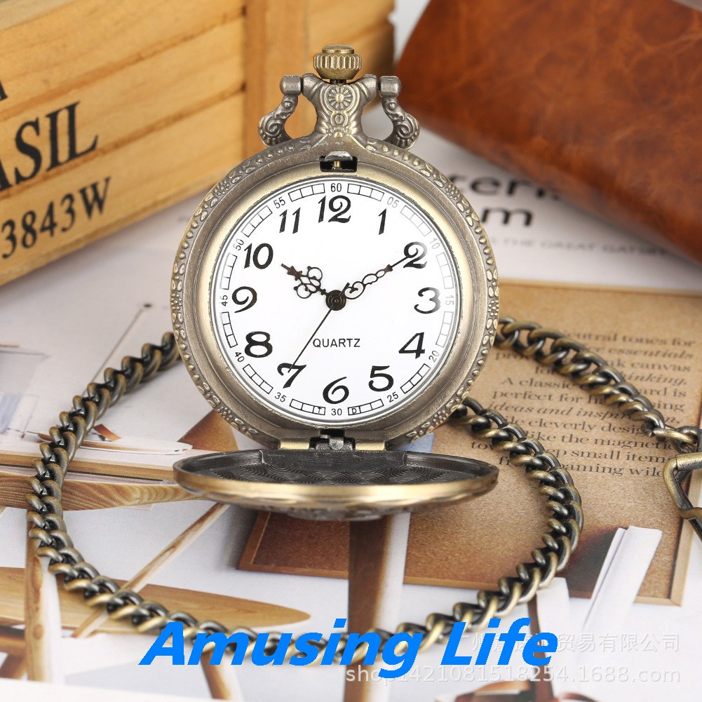 Quartz Pocket Watch Bán Buôn Bán Tại Chỗ Màu Xanh Lá Cây Lớn Lính Cứu Hỏa Bảo Vệ Thánh Florian Tưởng Niệm Đồng Hồ Bỏ Túi