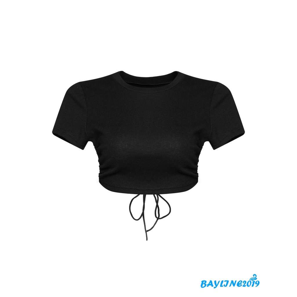 Áo Thun Nữ Ngắn Tay Cổ Tròn Hở Lưng Quyến Rũ
