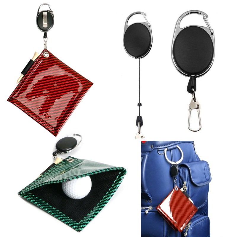 Khăn Lau Đầu Gậy Đánh Golf Mini Hình Vuông Bằng PU Chống Nước