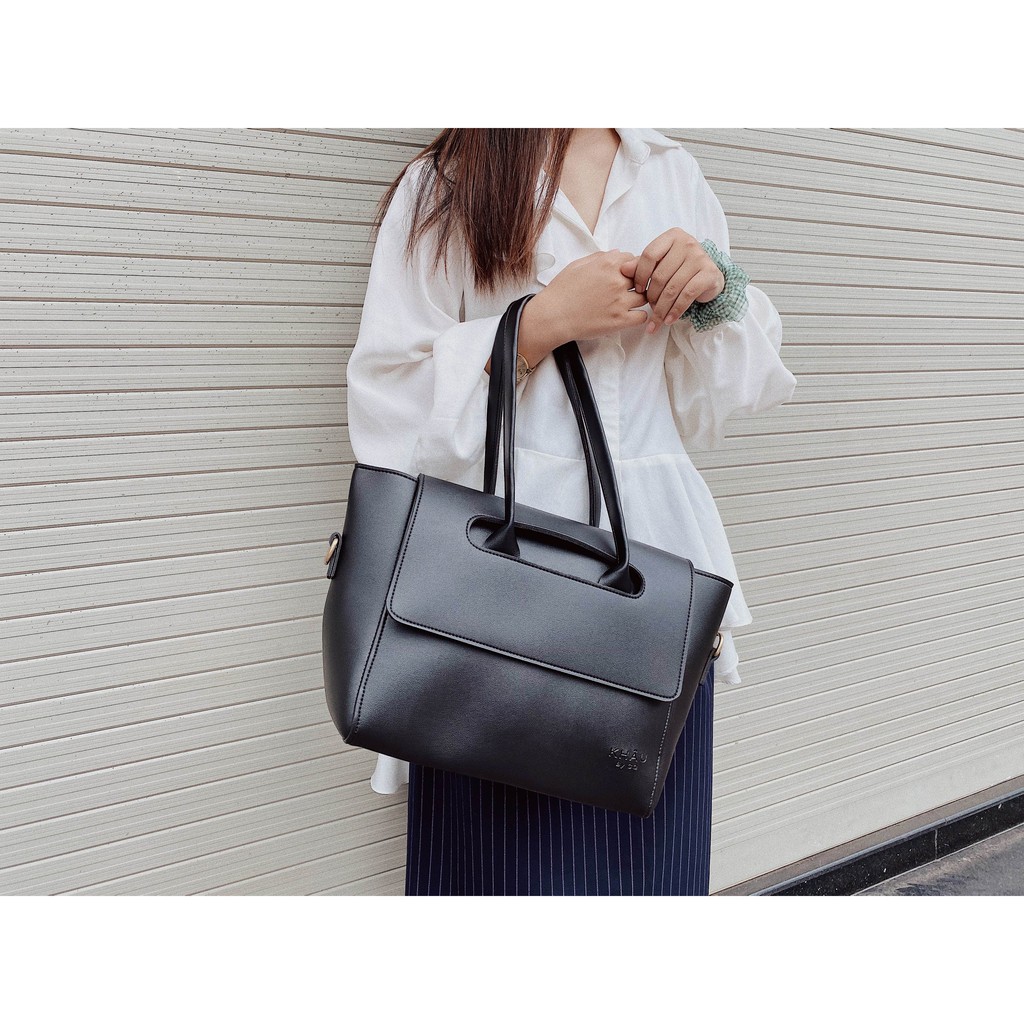 Túi tote da KHÂU BY CQ đeo chéo Acacia đựng vừa A4, Laptop