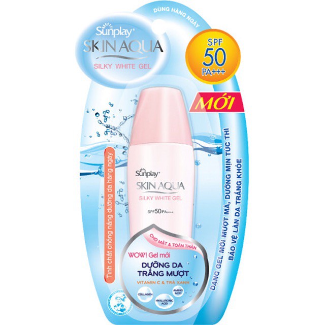 Gel Chống Nắng Dưỡng Da Trắng Mịn Sunplay Skin Aqua Silky White Gel SPF50+, PA++++