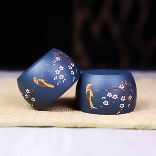 Chén trà tử sa vẽ tay  miệng nhỏ