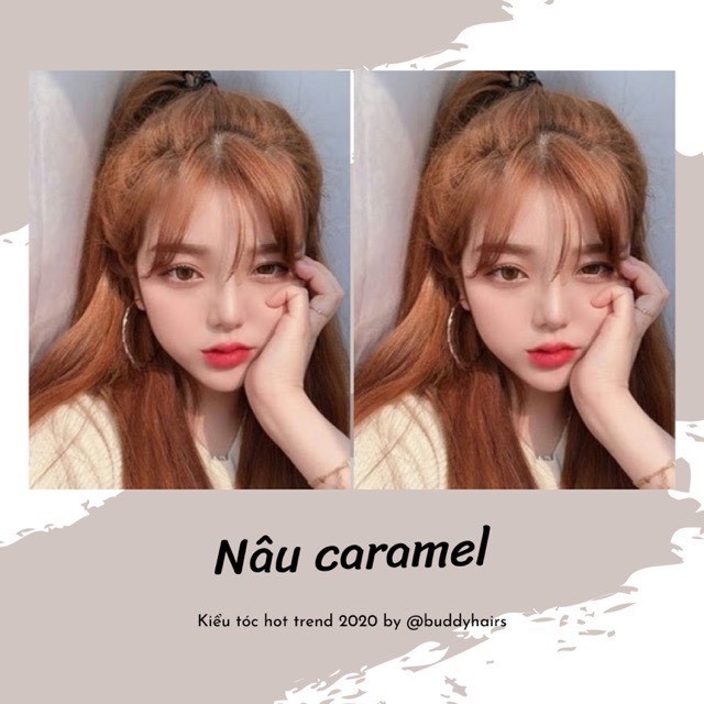 Thuốc nhuộm tóc màu Nâu Caramel + Tặng gang tay và trợ nhuộm