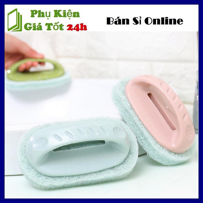 Bàn chải cọ rửa bọt biển đa năng có tay cầm tiện dụng - GIAO MÀU NGẪU NHIÊN