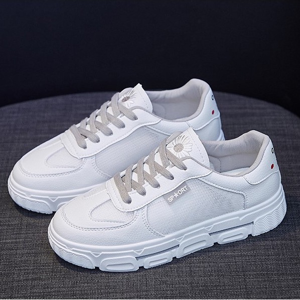 Giày thể thao nữ trắng giá rẻ đế bằng giày sneaker nữ trắng cao cấp hot trend AZUKA - C2