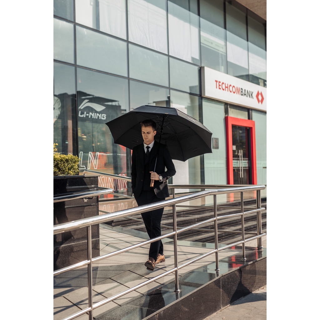 Ô dù Golf 2 tầng cao cấp G302 NASON UMBRELLA Chống lật tán rộng 30inch siêu chống thấm nước, tay cầm gỗ sang trọng