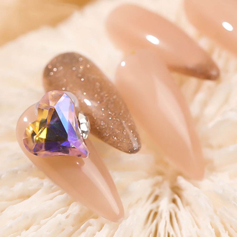 [Hàng mới về] Bộ 10 hạt đá đính trang trí móng hình trái tim kích thước 9x15mm