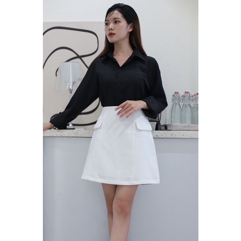 Chân váy nữ chữ A 2 nắp túi thời trang sang trọng dễ phối đồ A05
