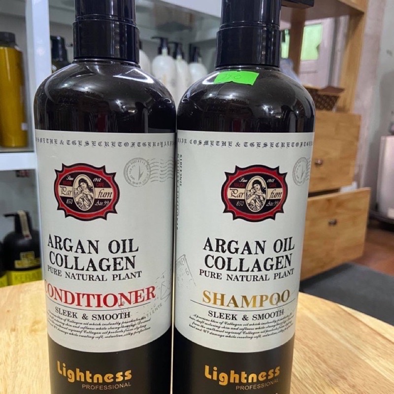 Lẻ dầu gội xả Lightness Argan Oil collagen 1000ml