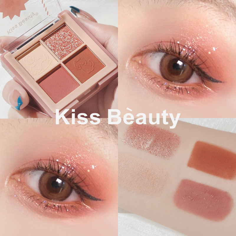 Bảng Phấn Mắt Kiss Beauty Nhiều Màu Lì/ Nhũ Kháng Nước Dễ Dùng