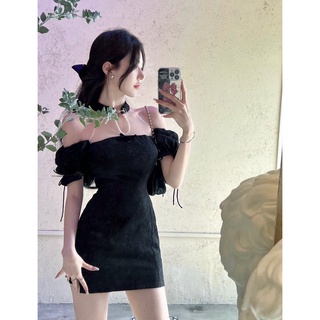 VÁY BODY DẬP HOA PHỐI REN