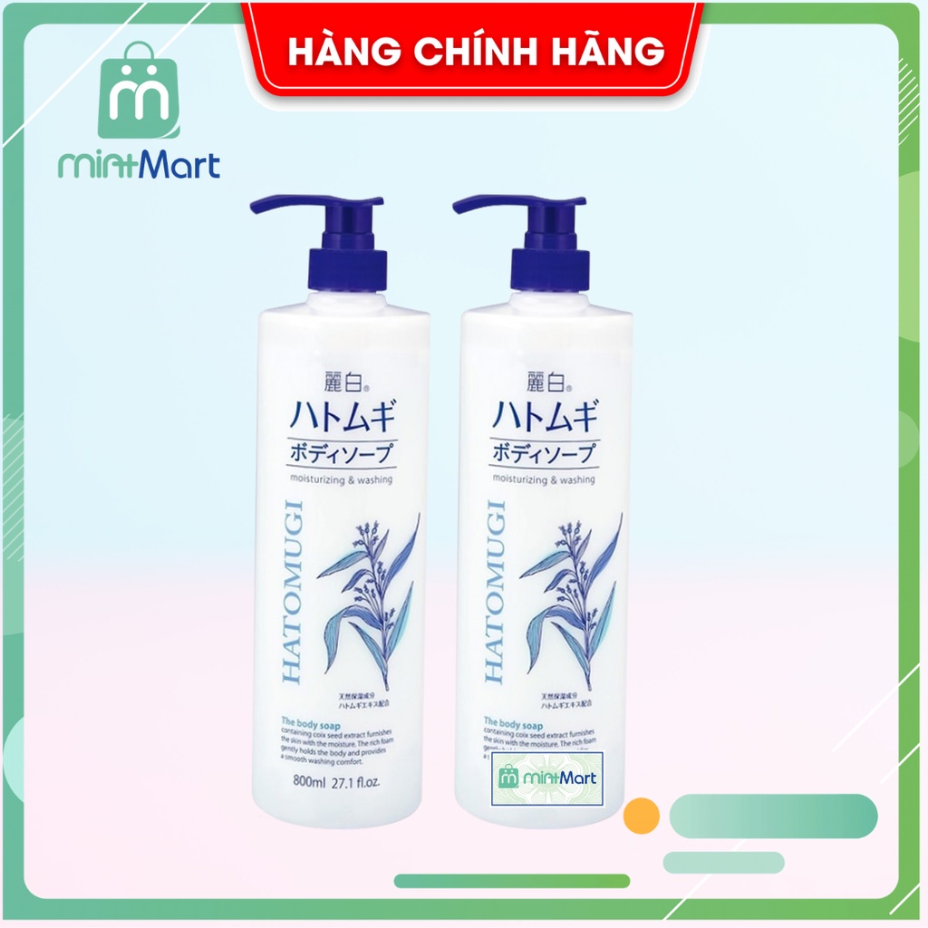 [Chính hãng]Sữa Tắm Trắng Da HATOMUGI Hạt Ý Dĩ Nhật Bản 800ml