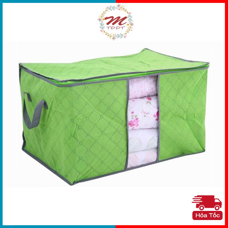 Túi Vải Đựng Chăn Màn, Quần Áo Loại Ngang, Có Màng Than Hoạt Tính Chống Ẩm Mốc, 2 Tay Cầm Thuần Tiện Tiện Lợi - MTDDT
