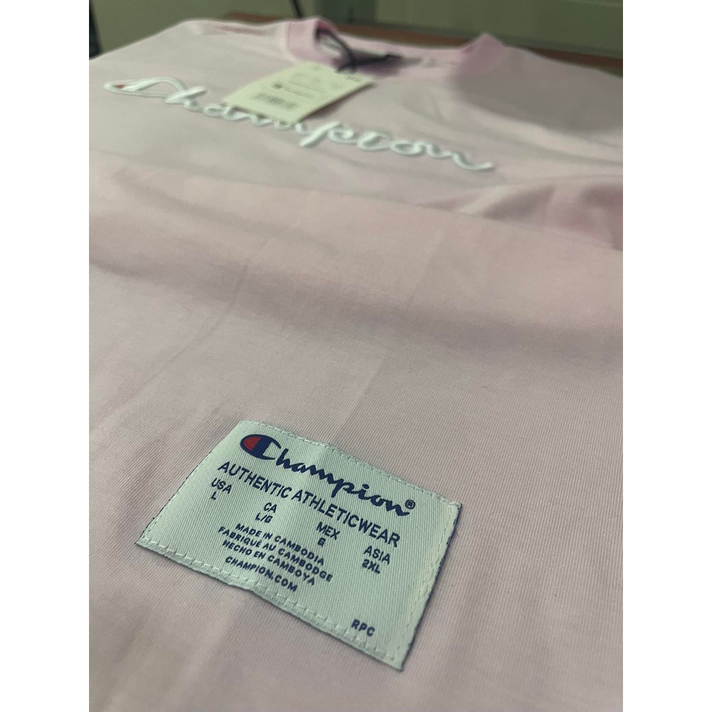Áo thun tay lỡ CHAMPION ,Unisex nam nữ form rộng Oversize chất Cotton logo thêu