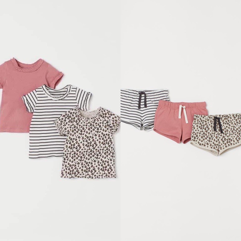 Set 3 quần/ 3 áo cho bé gái HM xinh xinh