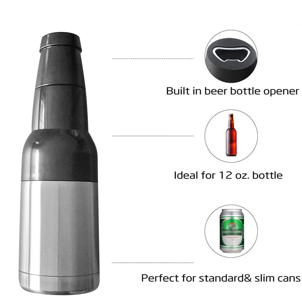 Cốc Bia Giữ Nhiệt Bằng Thép Không Gỉ 12Oz 304 Cho Xe Hơi Có Dụng Cụ Mở Chai Bình Giữ Lạnh Hai Chức Năng CốC Giữ Lạnh/Bia Cầm Tay Flowerdance