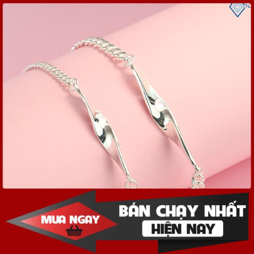 Vòng tay đôi nam nữ, vòng tay cặp vô cực khắc tên, lắc tay đôi bạc 925 LTD0011 - Trang Sức TNJ