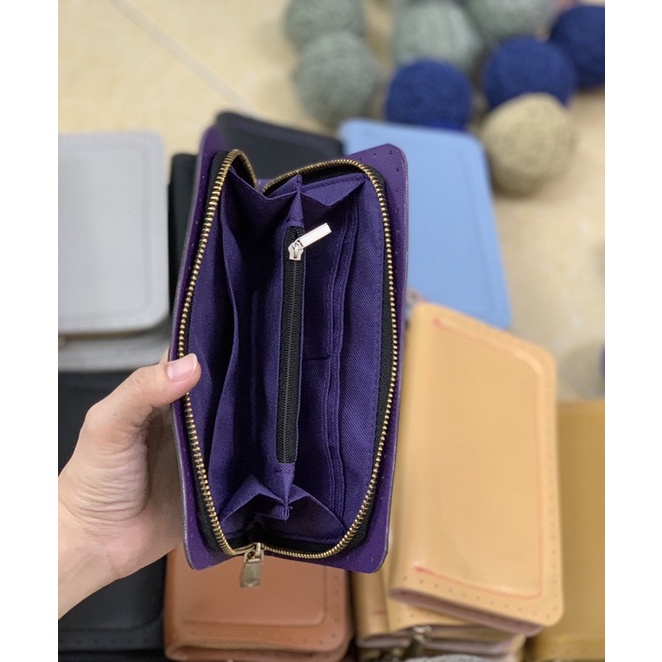 Phôi bóp ví simili nhiều ngăn handmade size 20cm