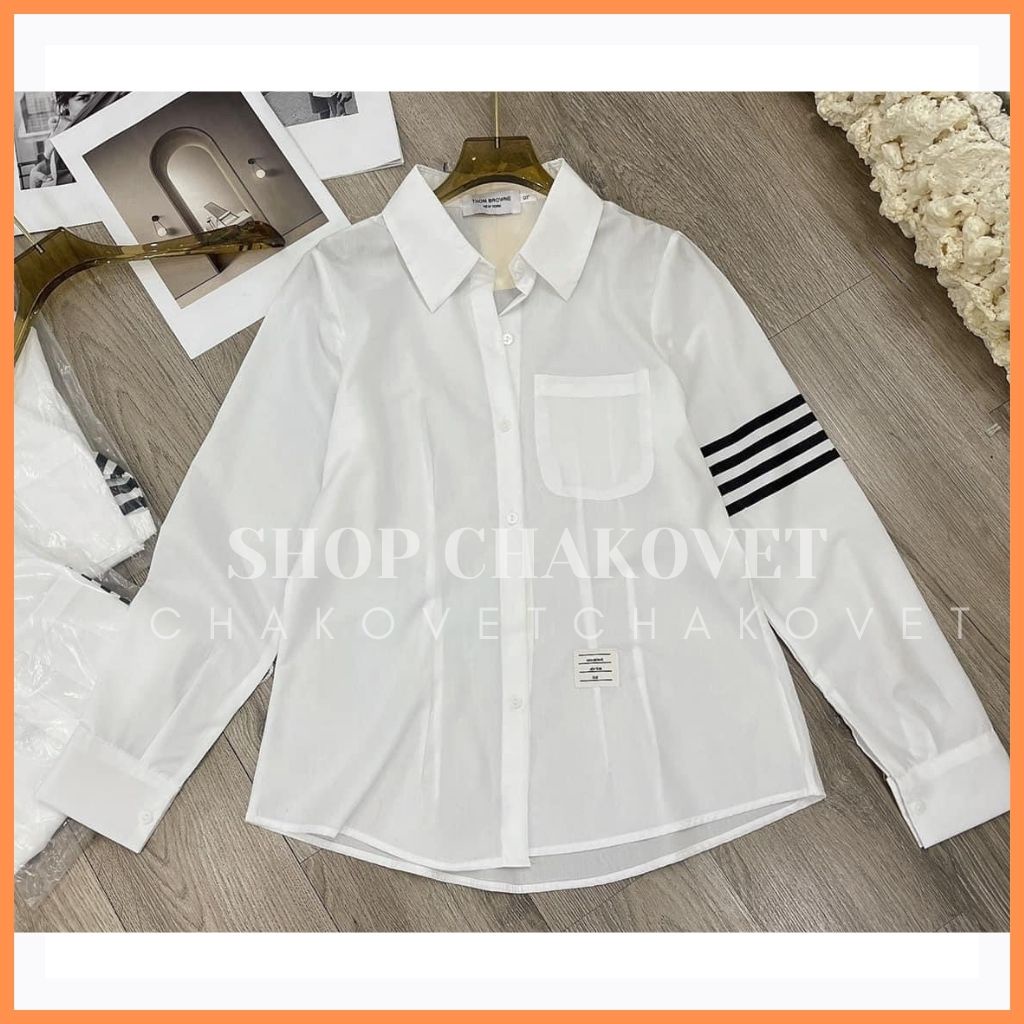 Áo sơ mi nữ lụa hàn kiểu màu trắng đẹp dài tay ulzzang vintage hàn quốc cao cấp túi ngực tay pha sọc A8161 freesize&lt;55kg