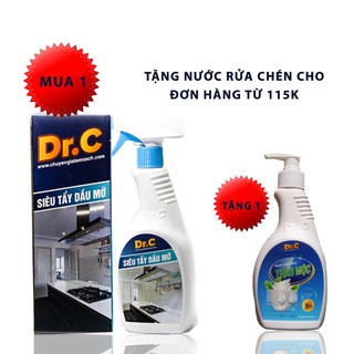 TẨY DẦU MỠ, TẨY DẦU SIÊU TỐC DR.C - 500ML, TẨY DẦU MỠ NHÀ BẾP