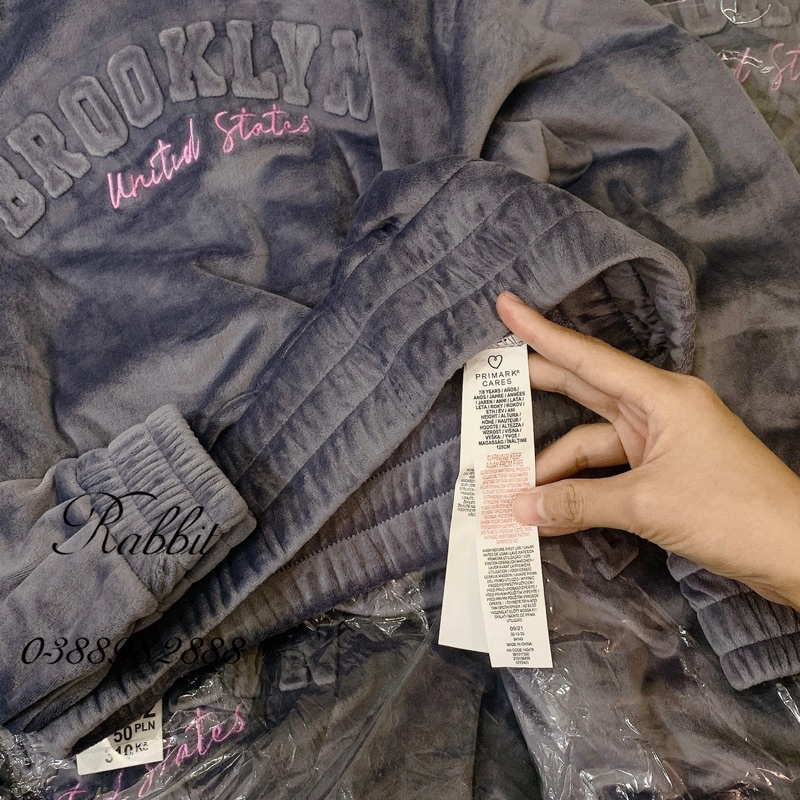 Áo nhung hoodie Primark