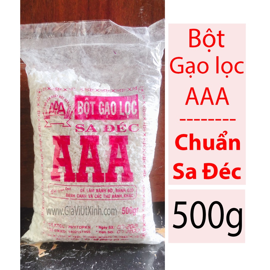 BỘT GẠO LỌC SA ĐÉC AAA 500G - AAA RICE FLOUR - CHUYÊN LÀM BÁNH BÒ, BÁNH XÈO, BÁNH GIÒ