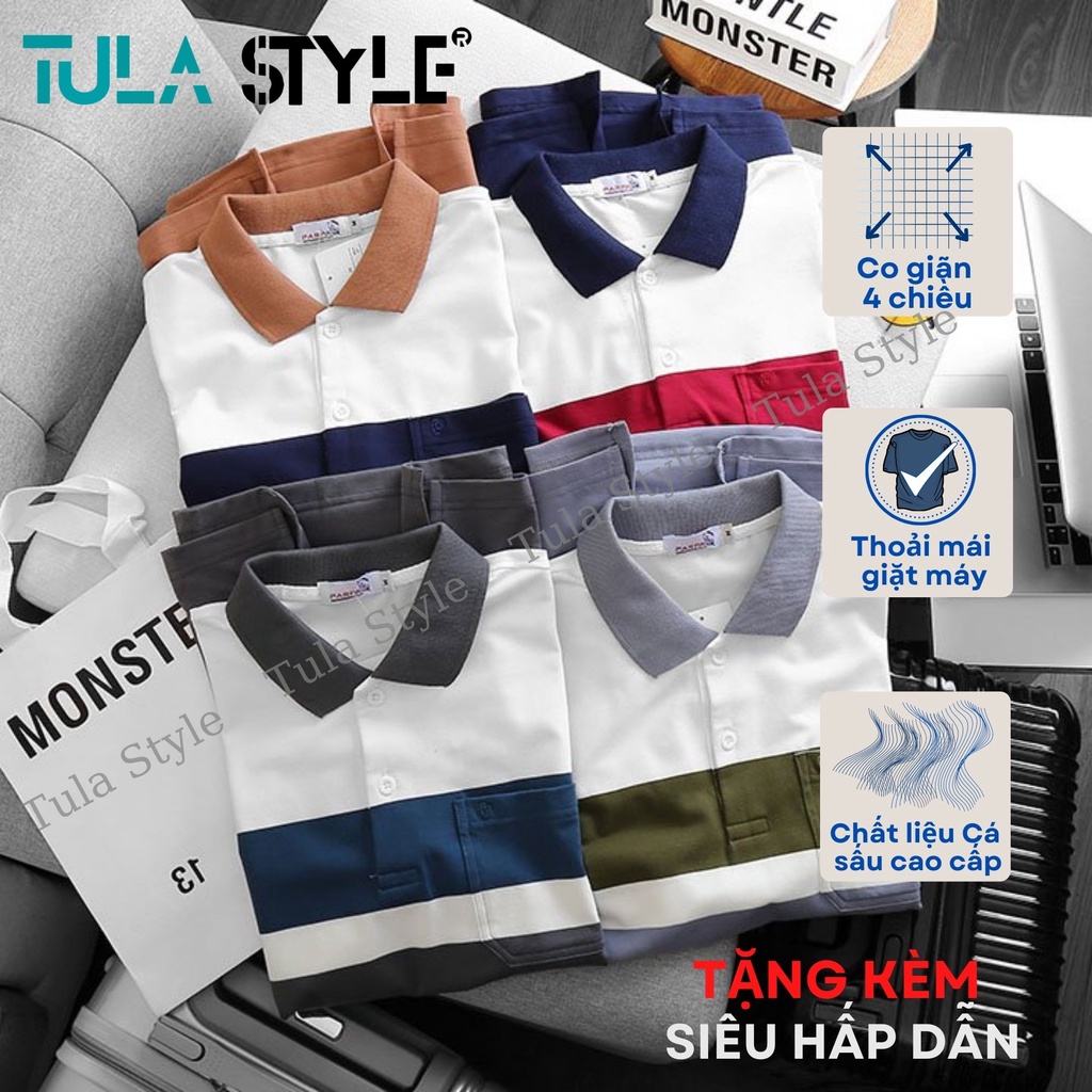 Áo polo nam cổ bẻ đẹp cao cấp, áo thun nam polo cá sấu xuất khẩu Hàn Quốc phối màu basic, áo TuLa Style hot trend 2022